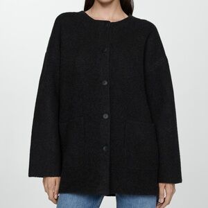 BRAND NEW Mango Charcoal Knitted Coat in Large
